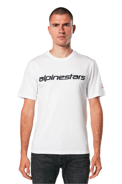 Alpinestars Linear Wordmark 2.0 CSF T-Shirt Wit Rood Zwart