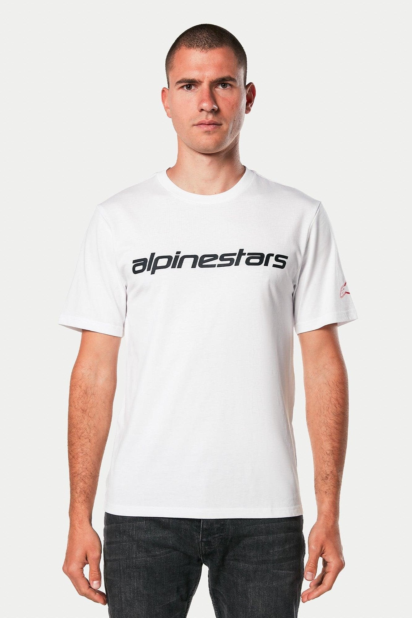 Alpinestars Linear Wordmark 2.0 CSF T-Shirt Wit Rood Zwart