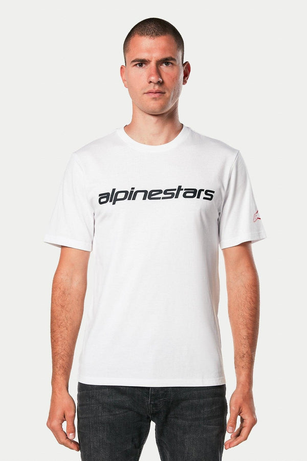 Alpinestars Linear Wordmark 2.0 CSF T-Shirt Wit Rood Zwart