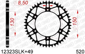AFAM achtertandwiel 51 tands staal met moddergroef Fantic XX/XE 125 2021 & Yamaha YZ/YZ F 125/250/450 99-