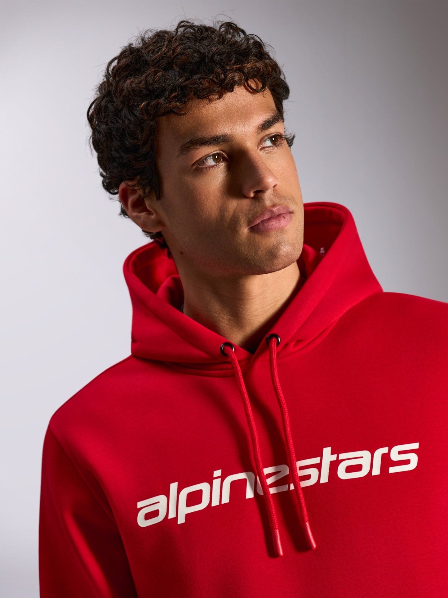 Alpinestars Linear Wordmark V3 Fleece Hoodie Rood Wit Wit