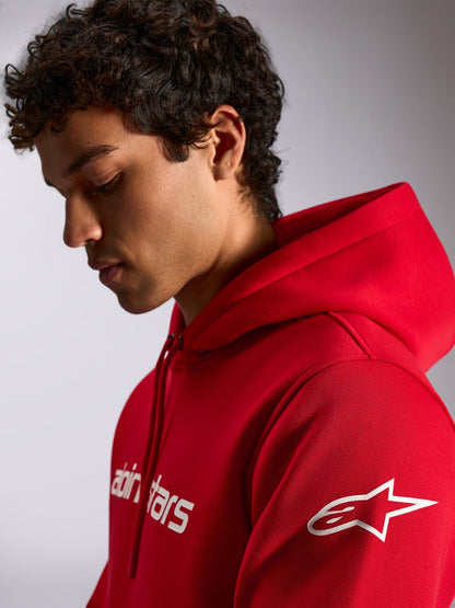 Alpinestars Linear Wordmark V3 Fleece Hoodie Rood Wit Wit