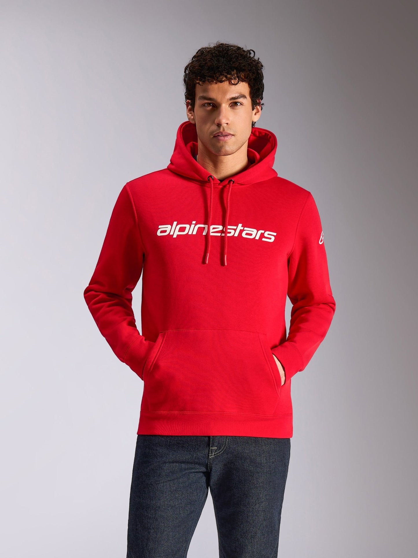 Alpinestars Linear Wordmark V3 Fleece Hoodie Rood Wit Wit