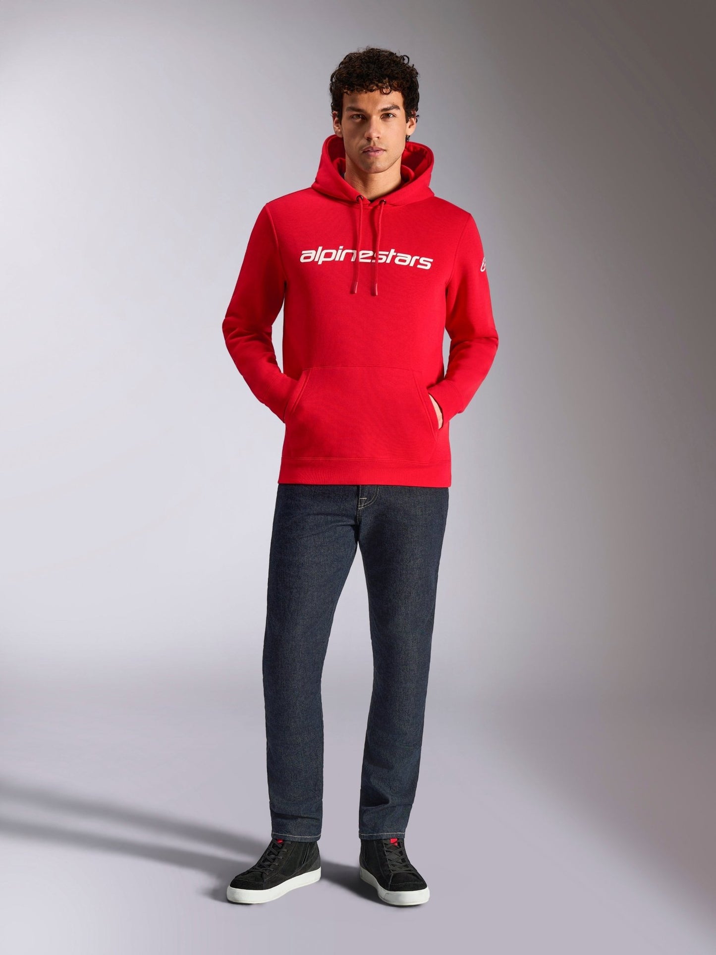 Alpinestars Linear Wordmark V3 Fleece Hoodie Rood Wit Wit