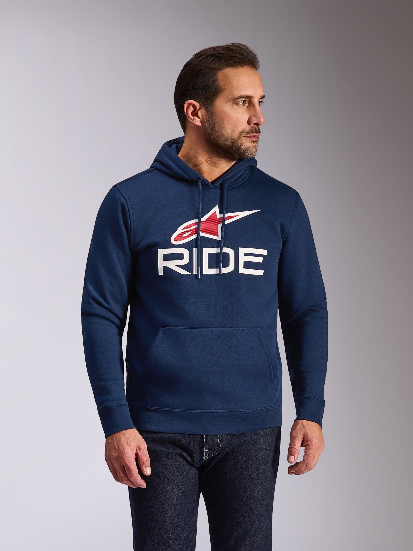 Alpinestars Ride V3 Hoodie Marineblauw Wit Rood