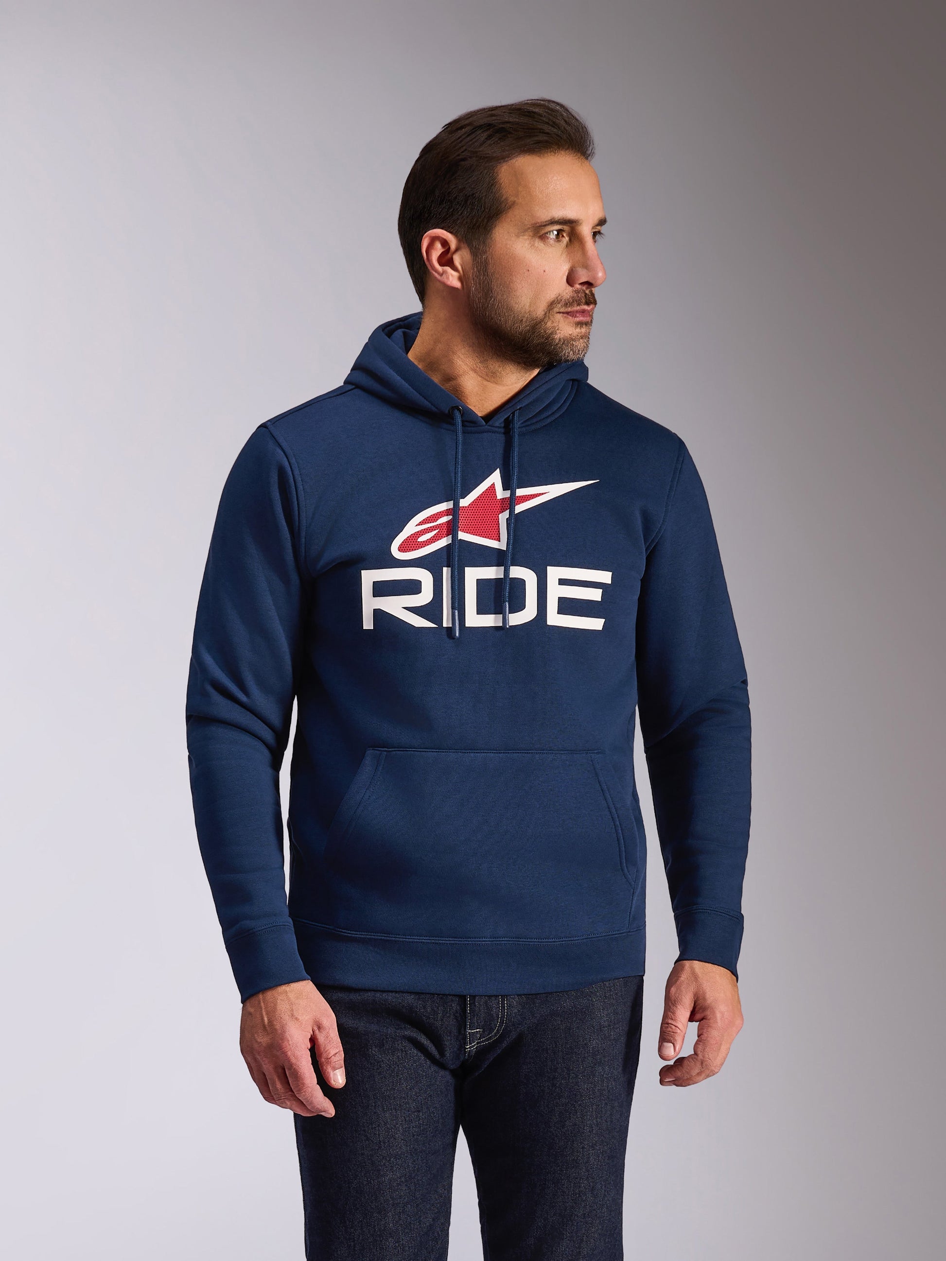 Alpinestars Ride V3 Hoodie Marineblauw Wit Rood