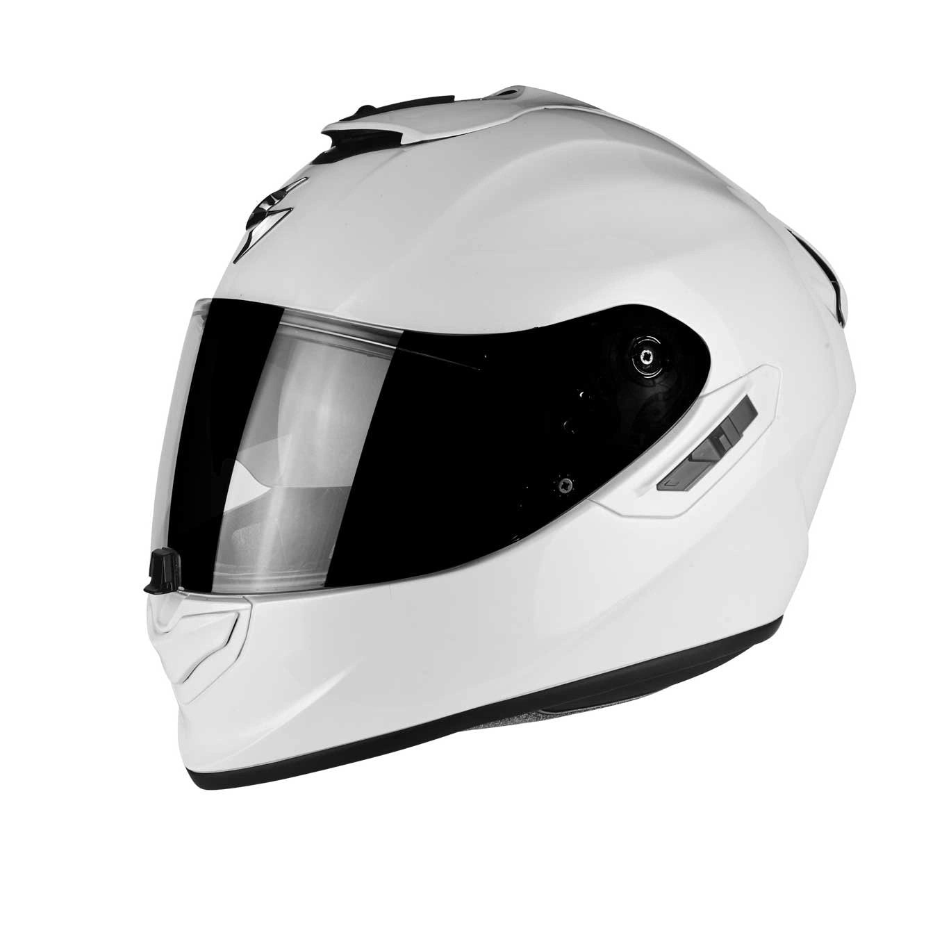 Scorpion EXO-1400 EVO AIR pearl white full-face helmet with dark visor