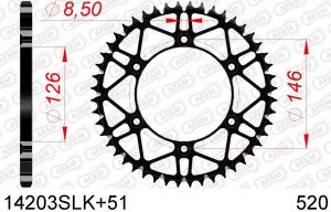 AFAM achtertandwiel 51 tands staal met moddergroef Suzuki RM/RM-Z 125/250/450 80-
