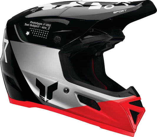 THOR Reflex Sport Strike MIPS crosshelm – Grijs/Zwart/Rood glanzend