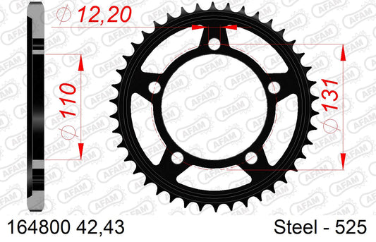 AFAM achtertandwiel staal 46 tands BMW S 1000 ( voor 525 ketting )
