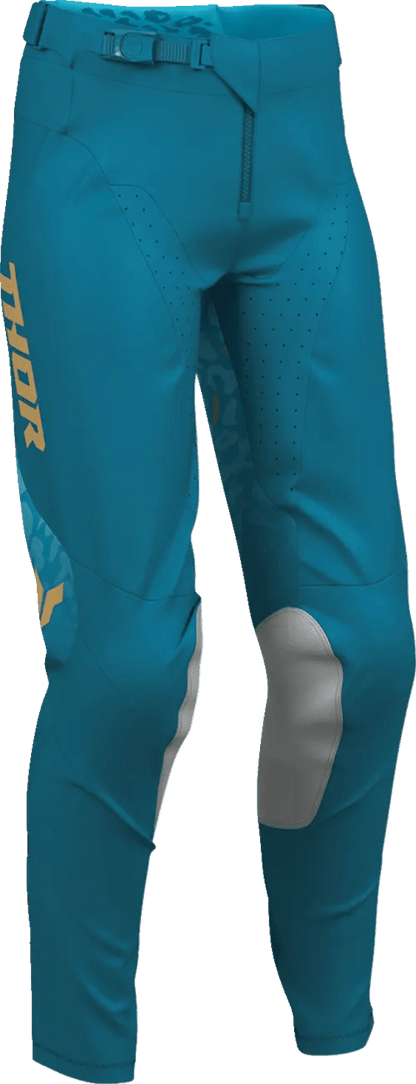 THOR Launchmode Spotted dames crossbroek – Blauw/Lichtgrijs/Geel