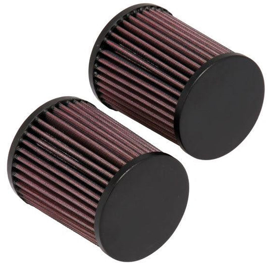 K&N air filter pair for CBR1000RR motorcycle, red pleated media with black end caps