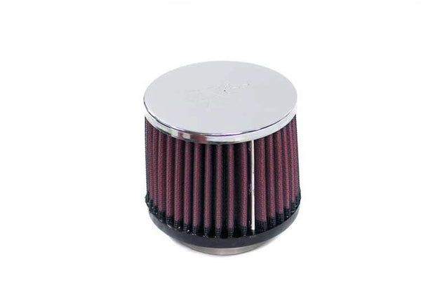 K&N 52mm air filter, chrome top, burgundy pleated media