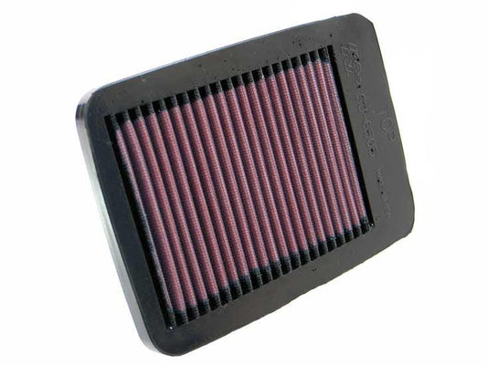 K&N air filter for GSF650/S 05-06 and GSF1200 06 with pink pleated media, black frame, and visible K&N logo.