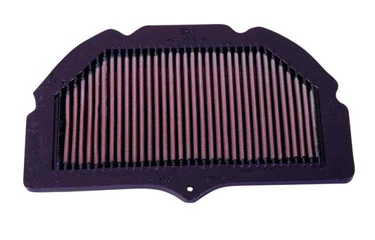 K&N air filter for GSXR600/750/1000, purple frame with pink pleated media
