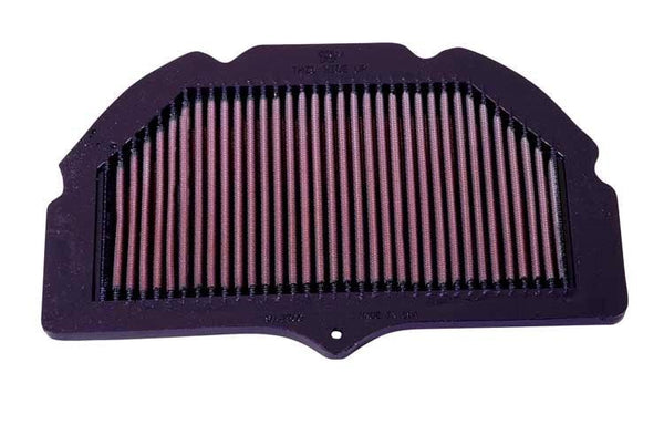 K&N air filter for GSXR600/750/1000, purple frame with pink pleated media