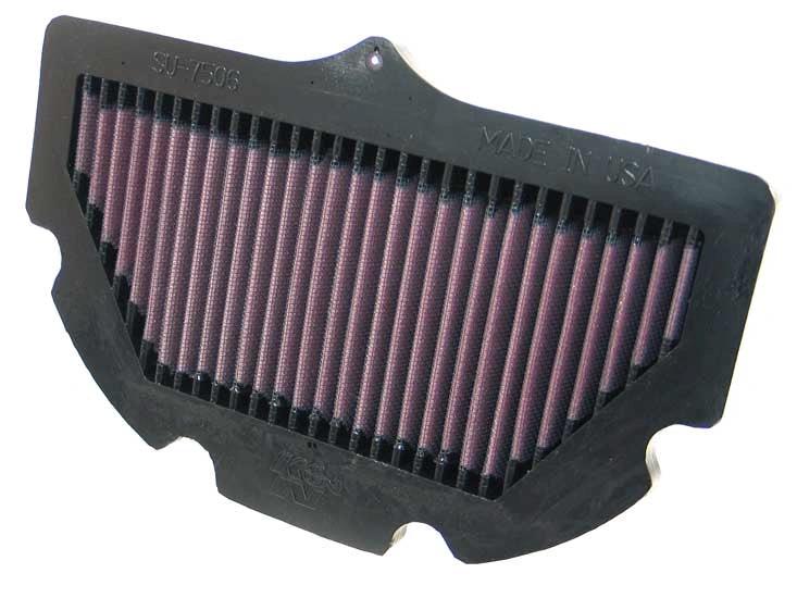 K&N air filter for GSXR600/750 06- with pink pleated media and black rubber housing