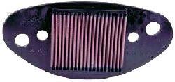 K&N air filter for Yamaha VL800 Volusia, pink pleated element on dark mounting plate.