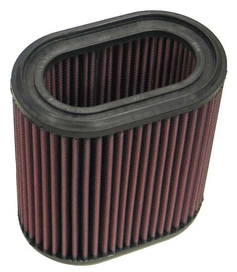 K&N air filter for Rocket III motorcycle, red pleated media with black rubber ends