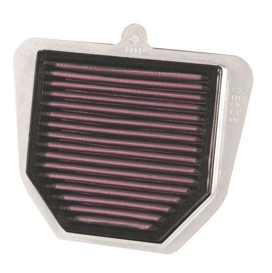 K&N air filter for FZ-1 06- with purple pleated media in a metal frame