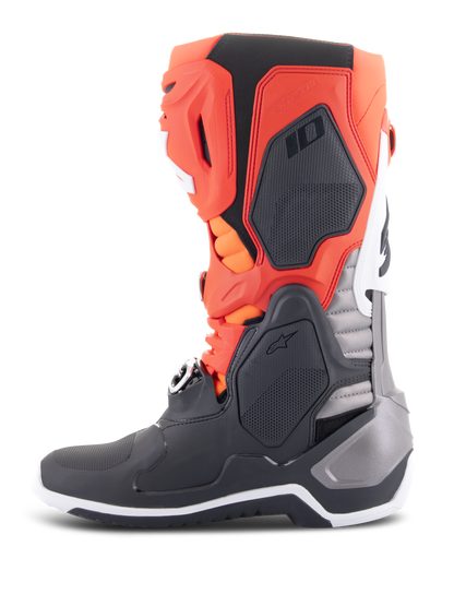 Alpinestars Tech 10 Laarzen Zwart Rood Fluo Oranje Fluo Wit