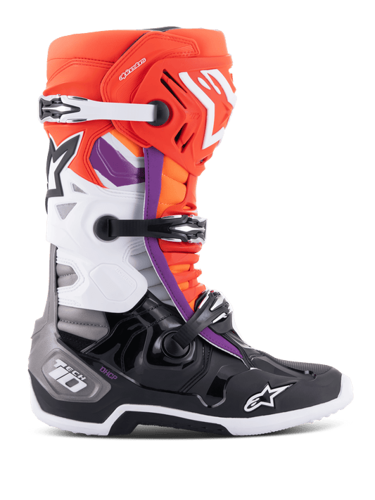 Alpinestars Tech 10 Laarzen Zwart Rood Fluo Oranje Fluo Wit - MxProStoreParts