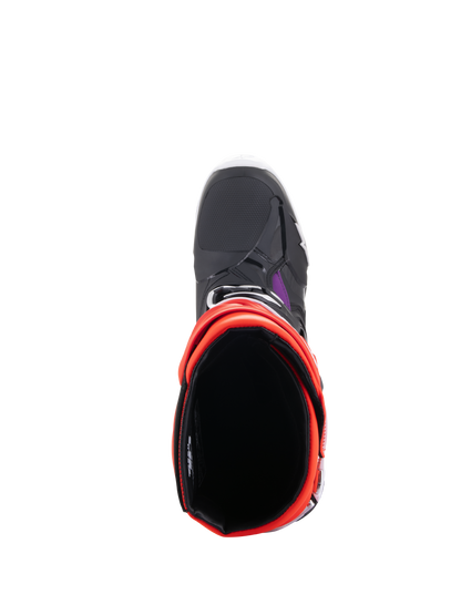 Alpinestars Tech 10 Laarzen Zwart Rood Fluo Oranje Fluo Wit