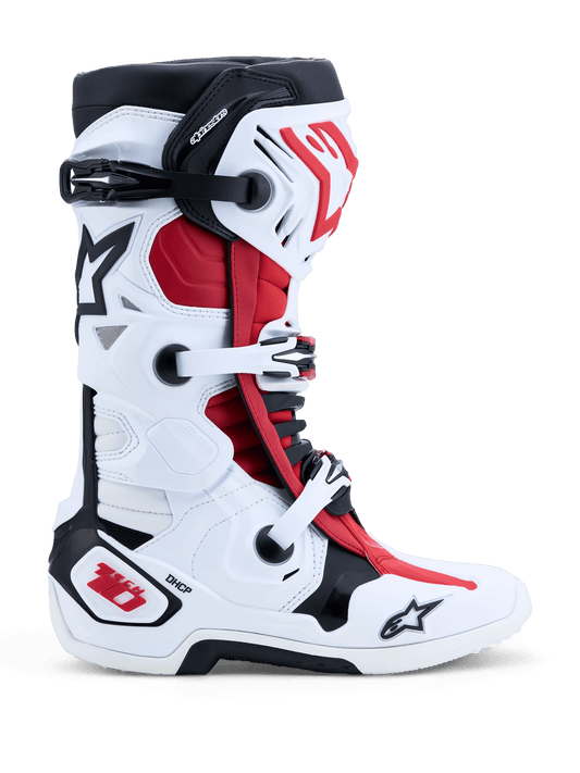 Alpinestars Tech 10 Laarzen Wit Zwart Helder Rood - MxProStoreParts