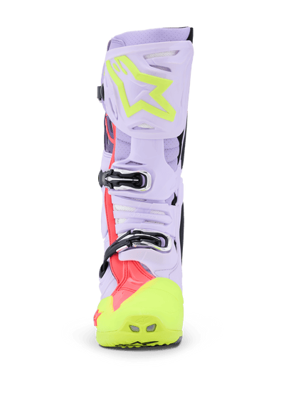 Alpinestars Tech 10 Supervented gelüftete Stiefel in Lila, Gelb und Fluor-Pink - MxProStoreParts