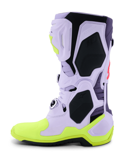 Alpinestars Tech 10 Supervented durchlüftete Stiefel in Lila, Gelb und Leuchtpink - MxProStoreParts