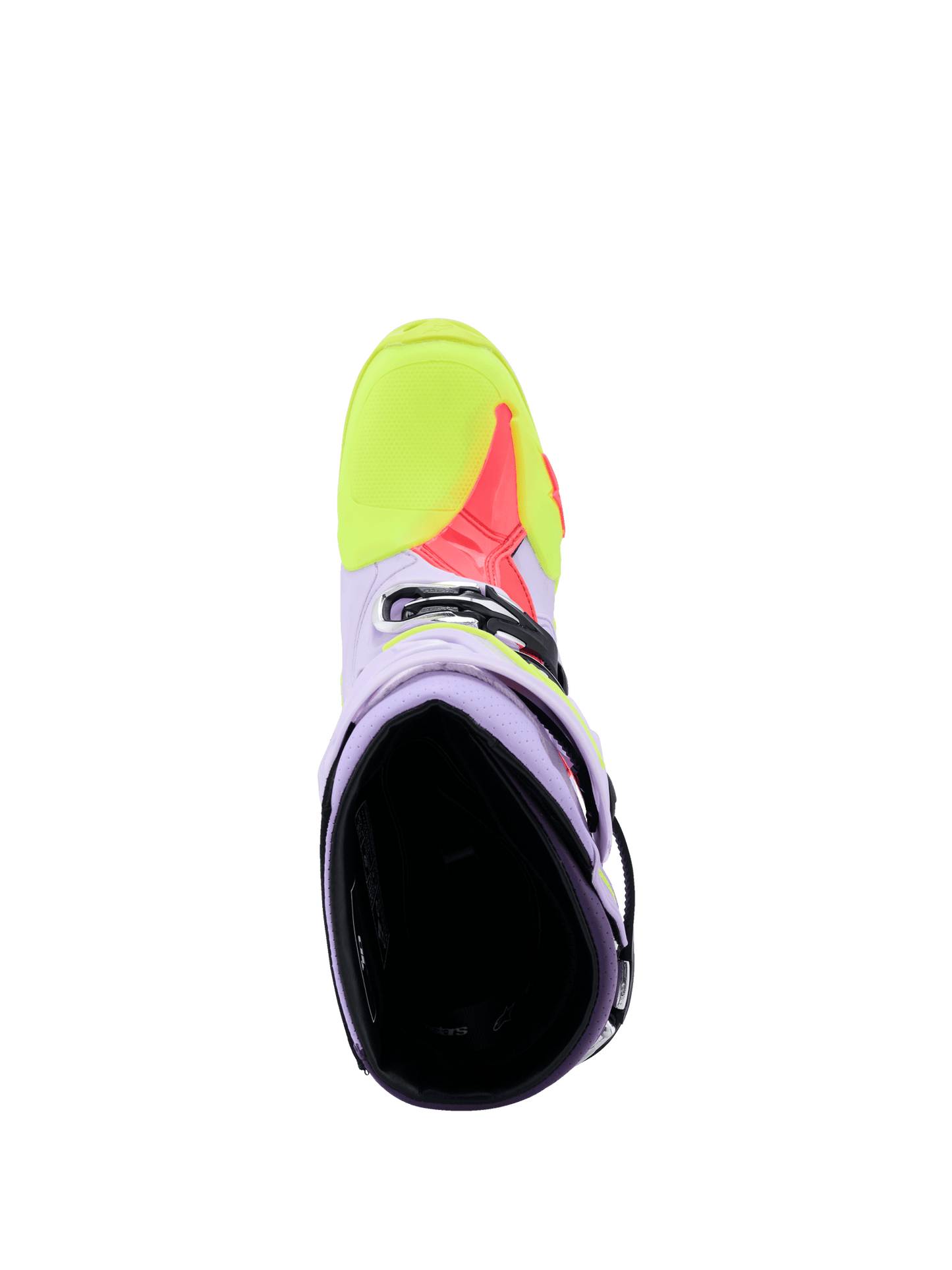 Alpinestars Tech 10 Supervented gelüftete Stiefel Lila, Gelb und Fluoreszierend Rosa - MxProStoreParts