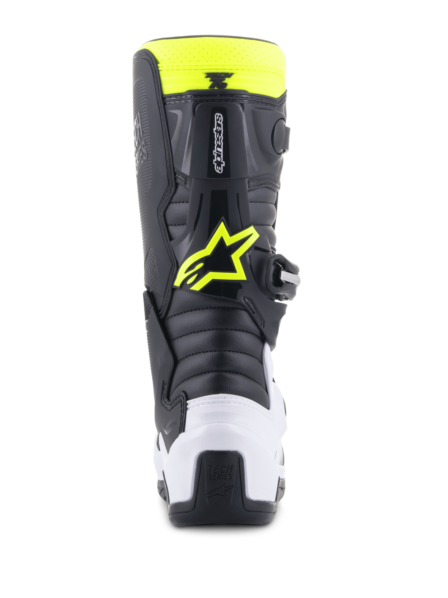 Alpinestars Youth Tech 7S Motorcrosslaarzen Zwart Blauw Geel Fluo