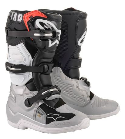 Alpinestars Tech 7S Kinder MX Laarzen Zwart / Zilver / Wit / Goud