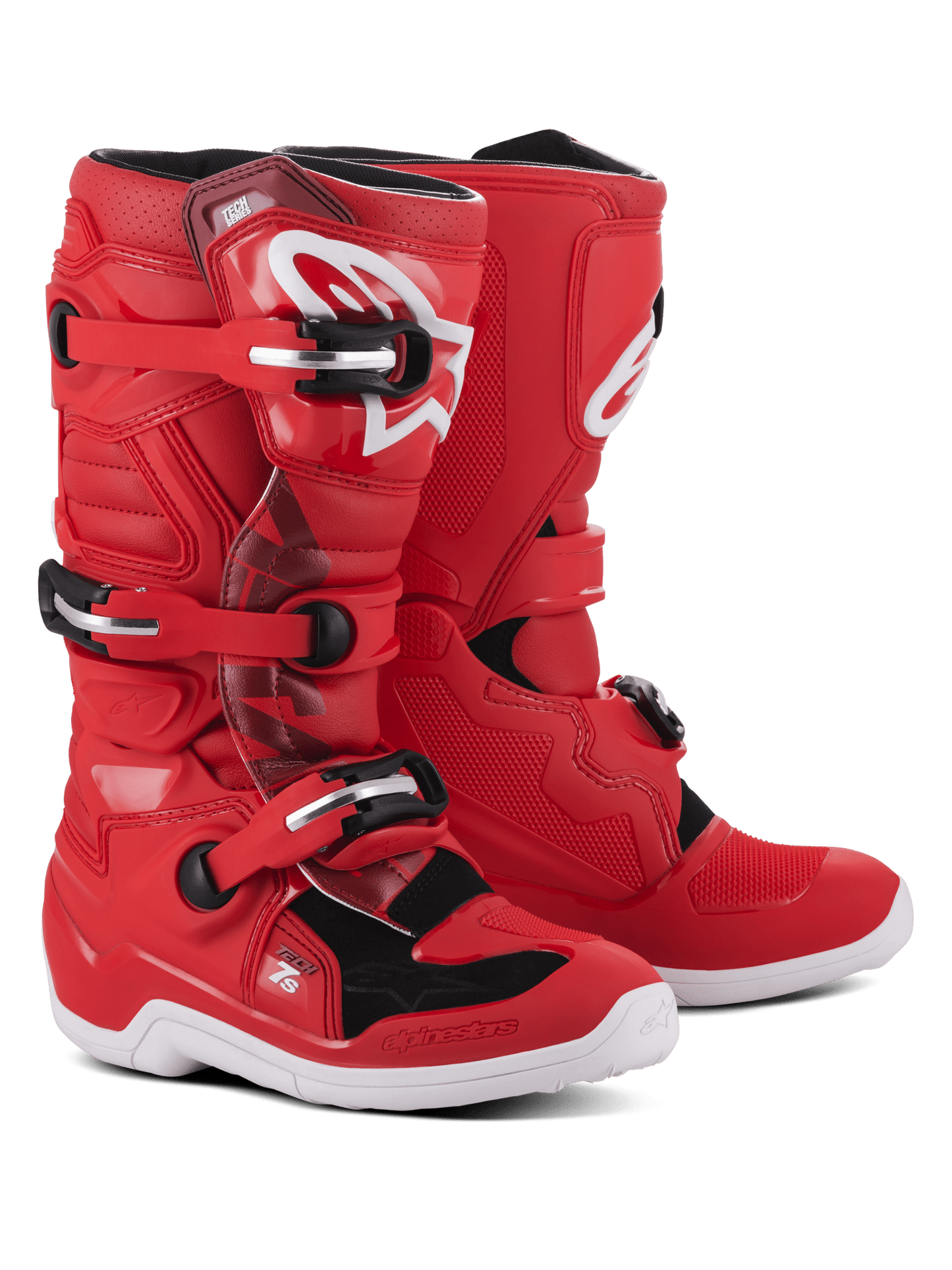Alpinestars Tech 7S Junior Stiefel Rot Schützende Sohle - MxProStoreParts