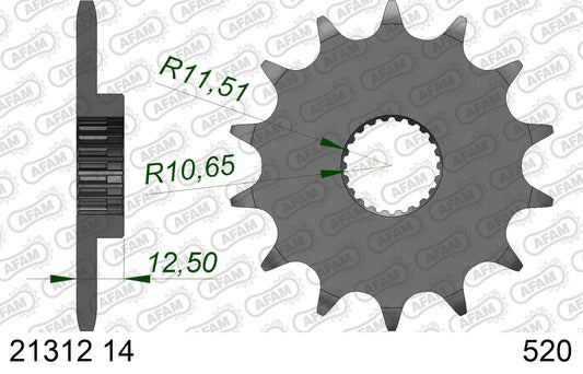 AFAM voortandwiel Yamaha YFM 250R Raptor 2008-2013 #520