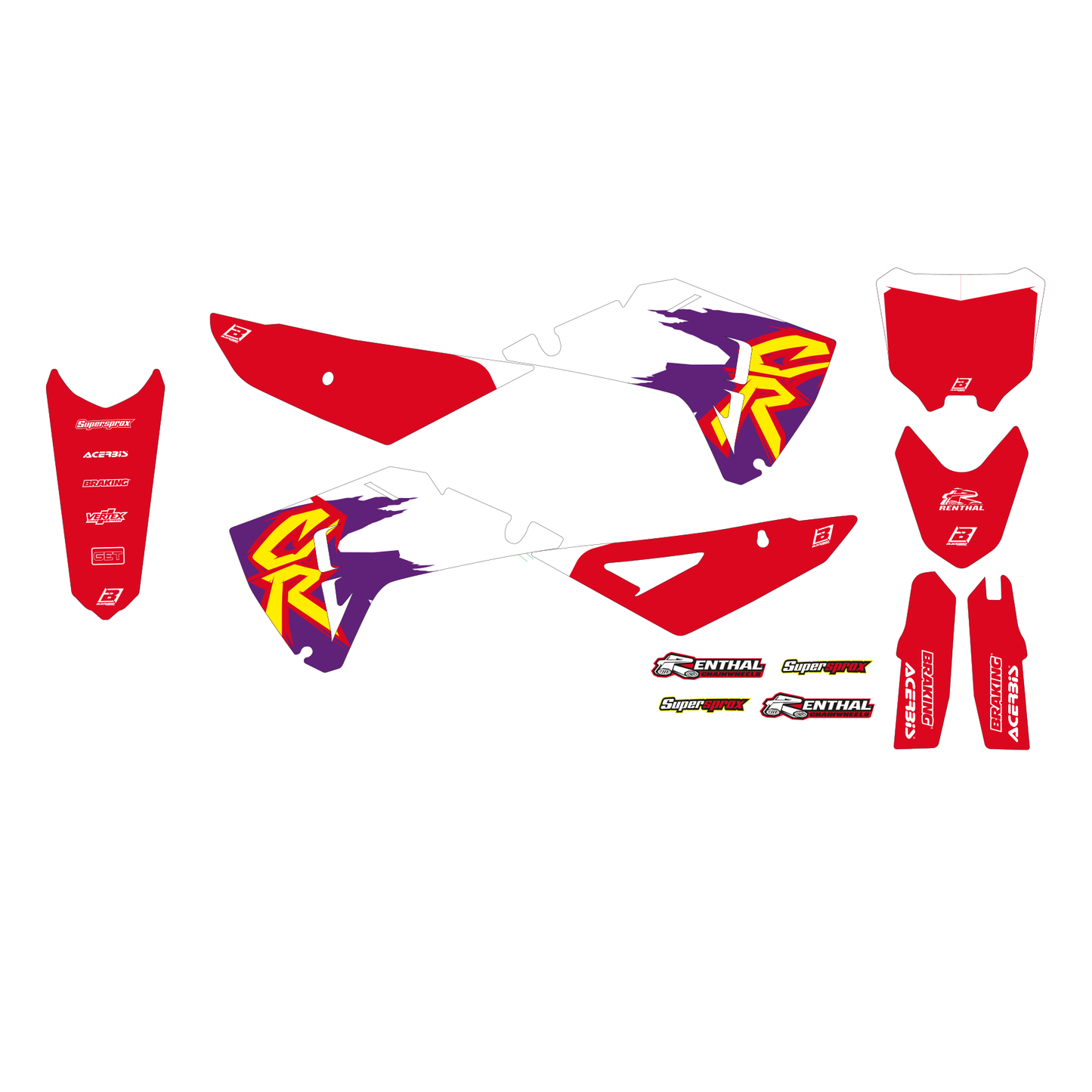 Blackbird Stickerset 'Retro' Honda CRF 250R/450R 2025