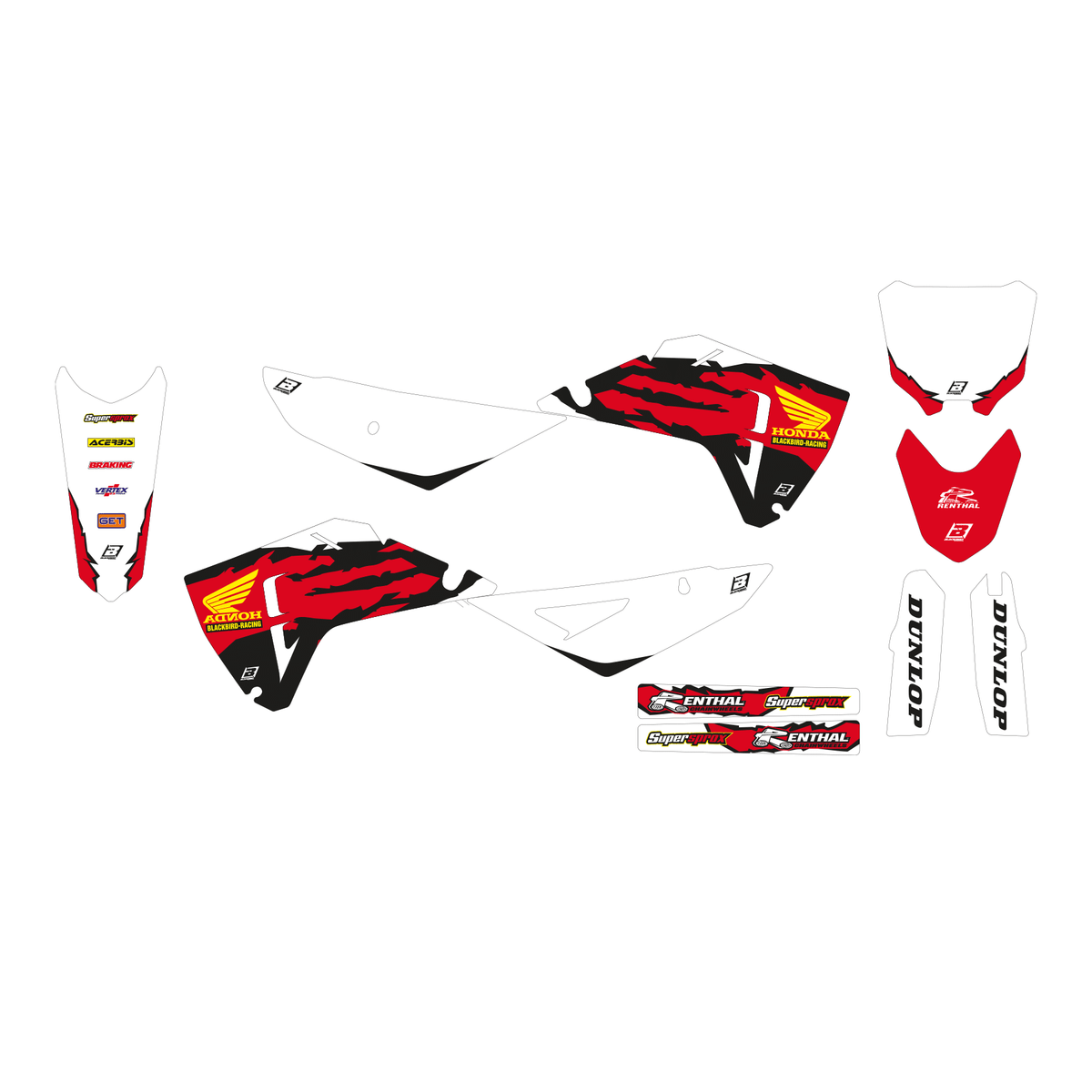 Blackbird Stickerset 'Retro' Honda CRF 250R/450R 2025- - MxProStoreParts