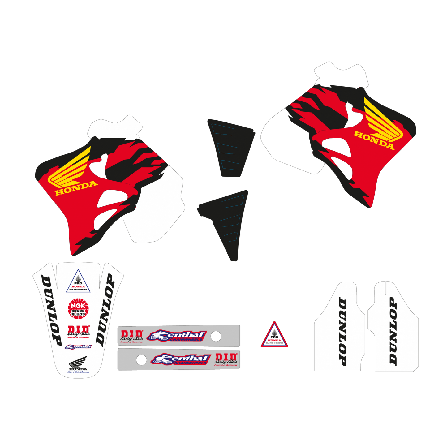 Blackbird stickerset USA 1995 Honda CR 125R 1993-1997 &amp; CR 250R 1992-1996