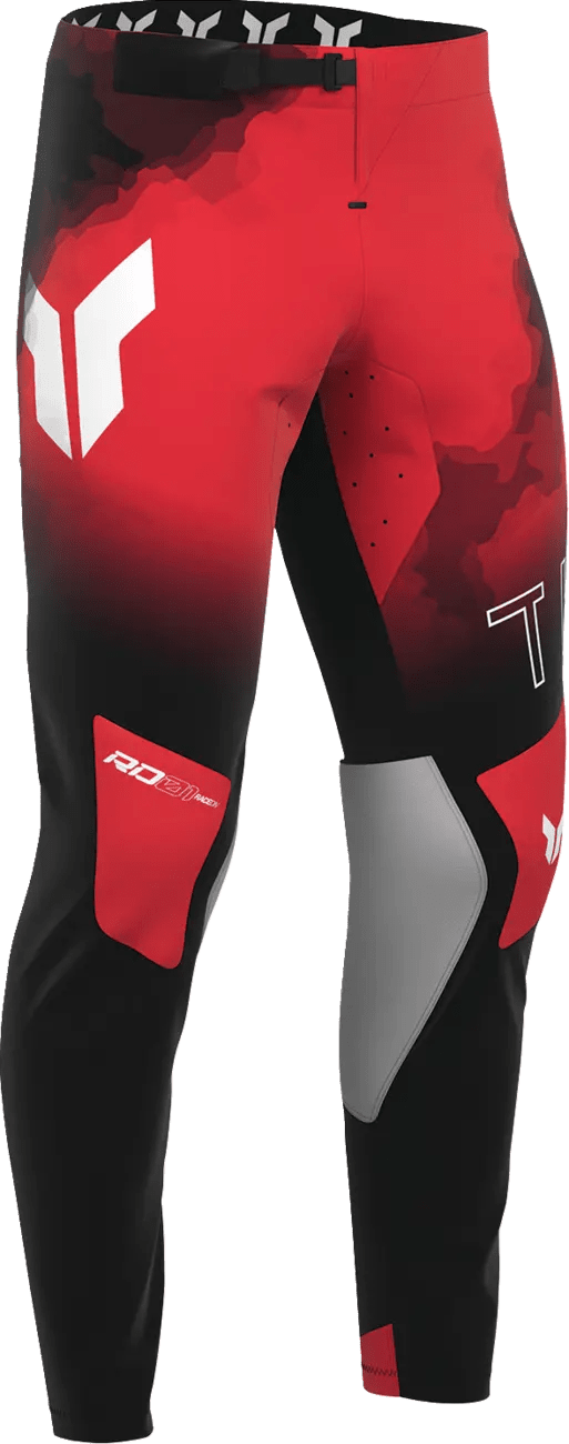 THOR Sportmode Carbon crossbroek – Zwart/Lichtgrijs/Rood