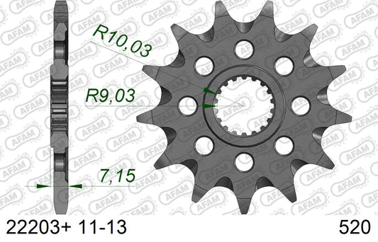 AFAM voortandwiel met moddergroef Suzuki RM 125 87-11 & RM-Z 250 07-12