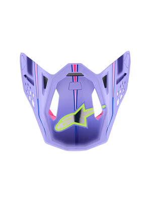 Alpinestars S-M10 Jett helmklep – Paars Roze fluo Geel fluo glanzend