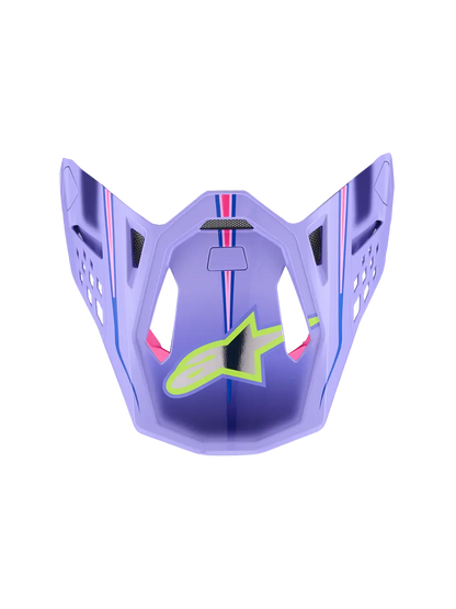 Alpinestars S-M10 Jett helmklep – Paars Roze fluo Geel fluo glanzend