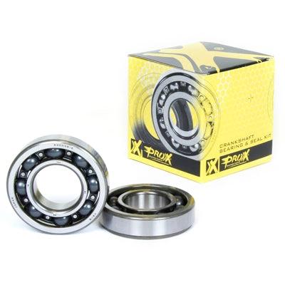 ProX crankshaft bearing and seal kit for YZ/WR250F 01-23, 2 silver bearings shown with a yellow ProX box