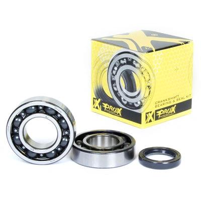 ProX Crankshaft Bearing & Seal Kit for KX250F 04-20, 3-piece set with yellow ProX box.
