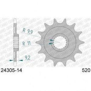 AFAM piñón delantero de acero de 14 dientes para Kawasaki KX 250F 2006-