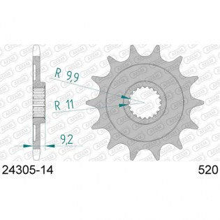 AFAM voortandwiel staal 14 tands Kawasaki KX 250F 2006-