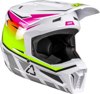Leatt Moto 2.5 V26 Cross Helmet White/Fluorescent Yellow/Pink Adults 2026 Collection