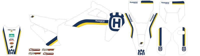 Blackbird stickerset 'Retro' Husqvarna TC/FC 125-450 2019-2022 &amp; FE/TE 250-501 2020-2023