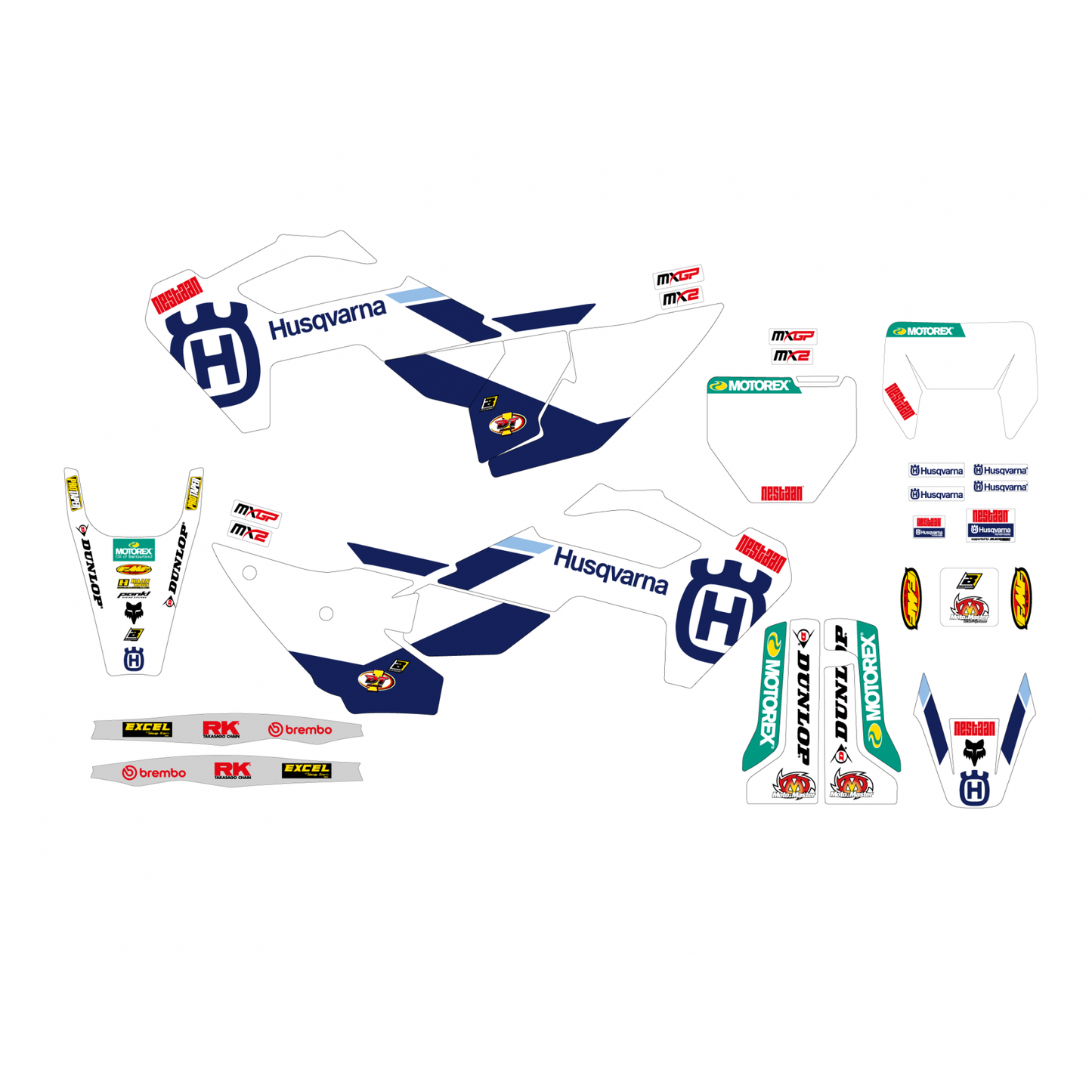 Blackbird stickerset Replica Factory MX2/MXGP Husqvarna TC/FC 125-450 2023-2024 &amp; FE/TE 250-501 2024