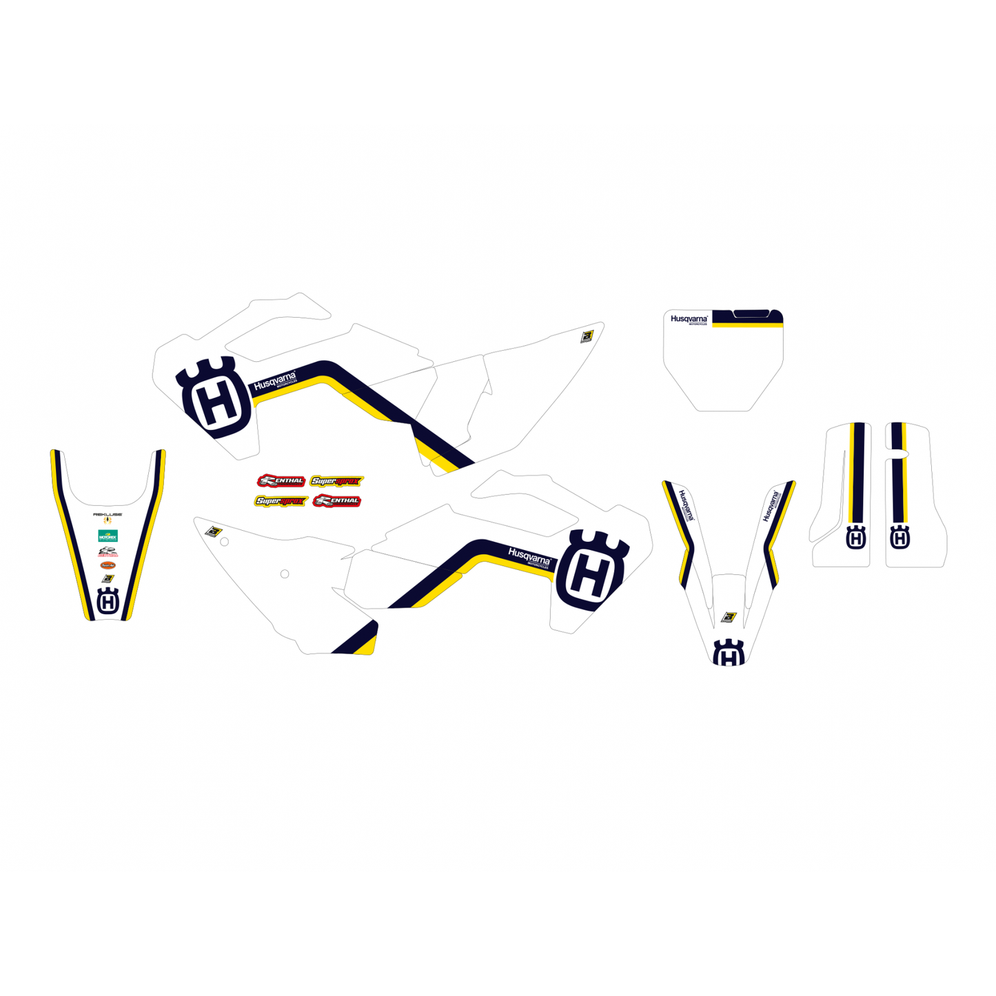 Blackbird stickerset 'Retro' Husqvarna TC/FC 125-450 2023-2024 &amp; FE/TE 250-501 2024